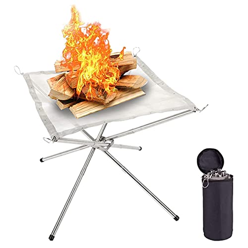 BoloShine Tragbare Feuerstelle aus Edelstahl im Freien, Camping-Feuerstelle Faltbar Feuerschale Klein Rostfreier Stahl Mesh Kamin Feuerkörbe für Terrasse Garten Grill Hinterhof Draußen BoloShine Tragbare Feuerstelle aus Edelstahl im Freien, Camping-Feuerstelle Faltbar Feuerschale Klein Rostfreier Stahl Mesh Kamin Feuerkörbe für Terrasse Garten Grill Hinterhof Draußen von BoloShine