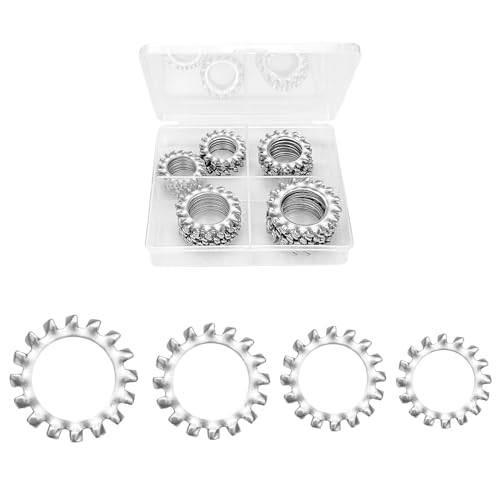 50stk Externe Zahnscheiben 304 Edelstahl Externe Stern Lock Unterlegscheiben M14 M16 M18 M20 Verriegelungsscheiben Push On Speed Clips Befestigungselemente Sortiment Tool von Boloest