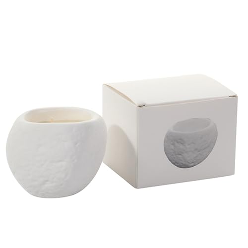 Bolosa® Duftkerzen aus Sojawachs, Duftkerze Grüne Blätter, Rose, Osmanthus, Iris, Einzigartige Gips Optik, Scented Candle, Handgefertigte Design Kerze, Duftkerzen Geschenke für Frauen, Männer von Bolosa