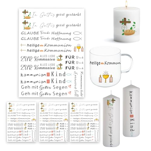 Bolosa 4 Stück Kerzentattoos, Wassertransferdruck, Kommunion, Wachsplatten Dekorieren, Multicolor, Kerzenaufkleber Bolosa 4 Stück Kerzentattoos, Wassertransferdruck, Kommunion, Wachsplatten Dekorieren, Multicolor, Kerzenaufkleber von Bolosa