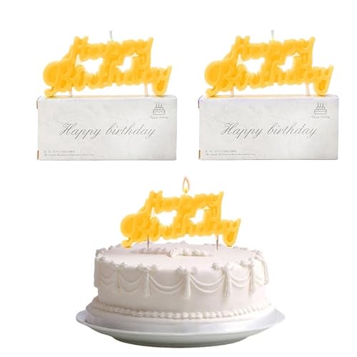 Bolosa Happy Birthday Kuchenkerzen, Kerzen Geburtstag, Geburtstagskerze, Geburtstag Kerzen, Kerze Geburtstag, Birthday Candles, Geburtstagskerzen Kinder, Tortenkerzen (Gelb) von Bolosa