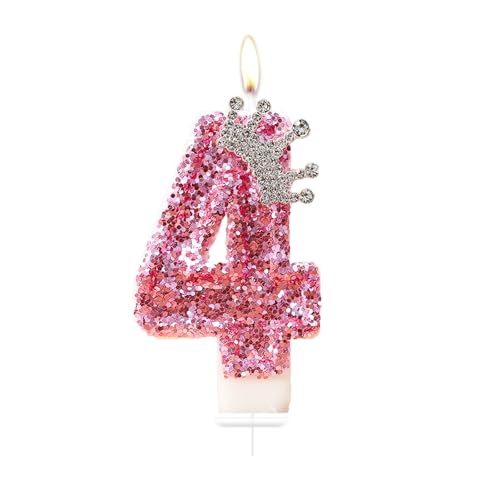 Bolosa Prinzessin Rosa Kerzen mit Krone - 4 Geburtstagskerzen für Kinder, Erwachsene und Jubiläum Bolosa Prinzessin Rosa Kerzen mit Krone - 4 Geburtstagskerzen für Kinder, Erwachsene und Jubiläum von Bolosa