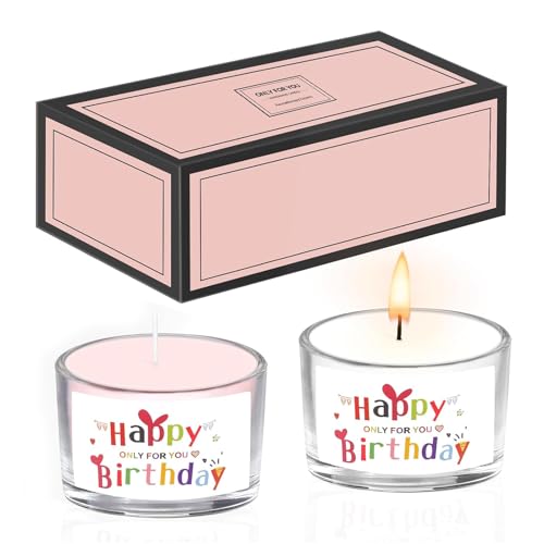 BolosaGeburtstagsgeschenk für Frauen, 2 Stück Happy Birthday Kerzen Duftkerze im Glas, Geburtstagskerzen für Frauen Mama Mütter Beste Freundin Schwester Oma Paare Personalisierte (Milchmüsli & Rose) BolosaGeburtstagsgeschenk für Frauen, 2 Stück Happy Birthday Kerzen Duftkerze im Glas, Geburtstagskerzen für Frauen Mama Mütter Beste Freundin Schwester Oma Paare Personalisierte (Milchmüsli & Rose) von Bolosa