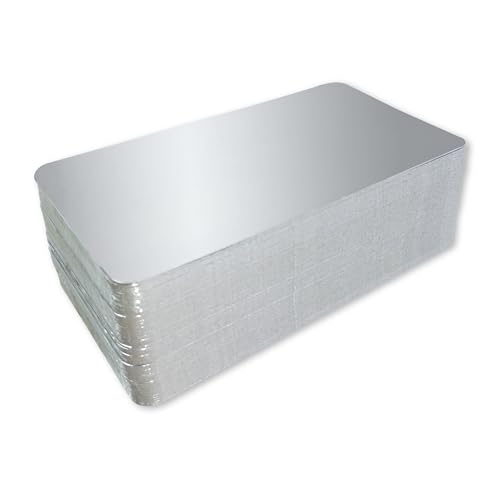 Silbermetallische Kartonböden, 170 x 235 mm, zum Aufschneiden (25 Stück), Behälter für Vakuumverpackungen von Lebensmitteln. von Bolsemack