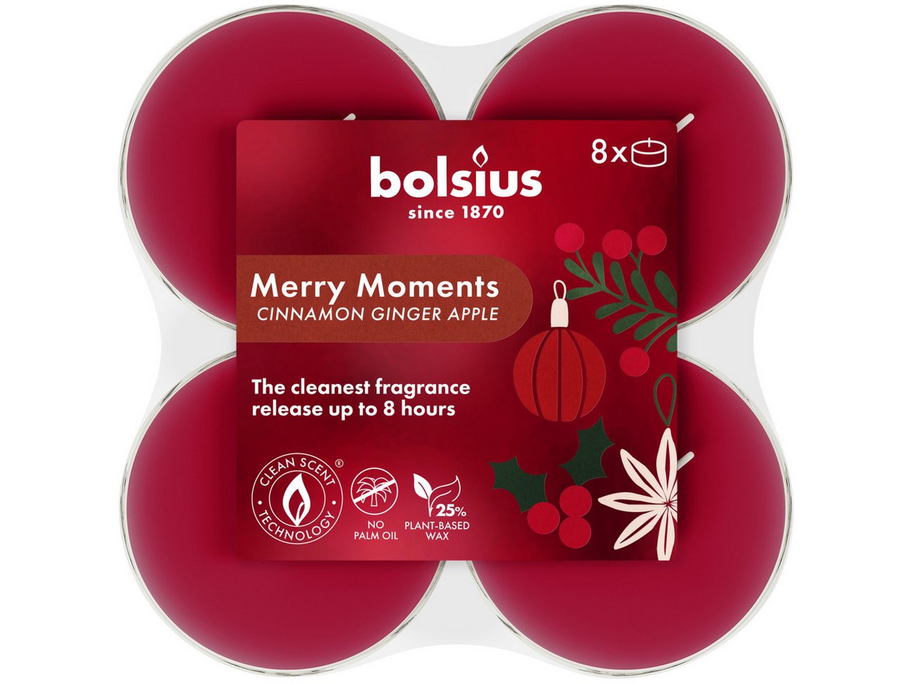 Bolsius Duftkerze Bolsius Duftteelichter XL merry moments 8er Pack Bolsius Duftkerze Bolsius Duftteelichter XL merry moments 8er Pack von Bolsius