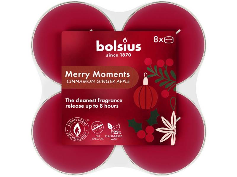 Bolsius Duftkerze Bolsius Duftteelichter XL merry moments 8er Pack von Bolsius