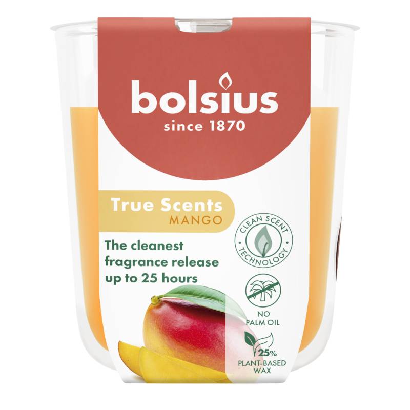 Bolsius Duftkerze True Scents Mango 8 cm im Glas von Bolsius