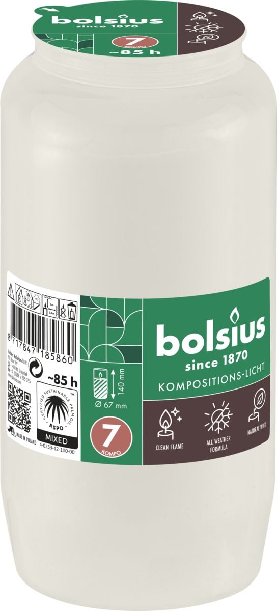 Bolsius Kompositions-Öllicht Nr. 7 weiß 1 Stück von Bolsius