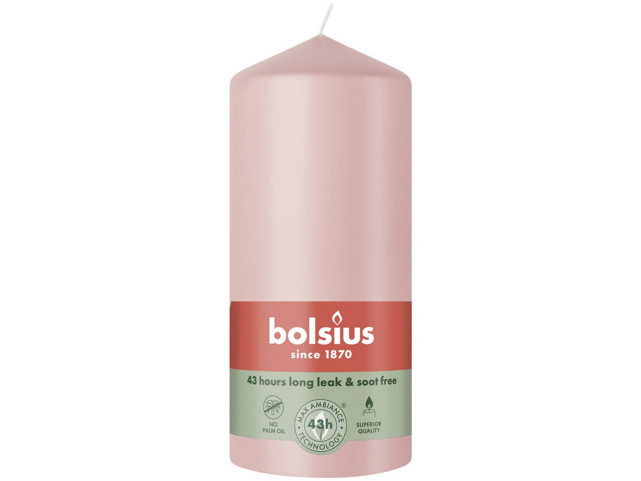Bolsius Kugelkerze Bolsius Stumpenkerze rosa 13 cm Ø 6,8 cm Bolsius Kugelkerze Bolsius Stumpenkerze rosa 13 cm Ø 6,8 cm von Bolsius