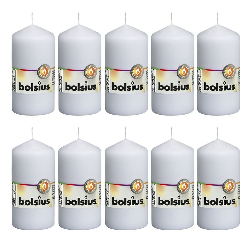 Bolsius LED-Kerze Stumpenkerzen 10 Stk. 120 x 58 mm Weiß (10-tlg) von Bolsius