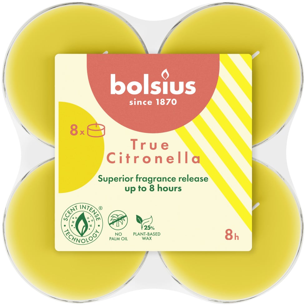 Bolsius Maxi-Lichte Citronella 8er Pack von Bolsius