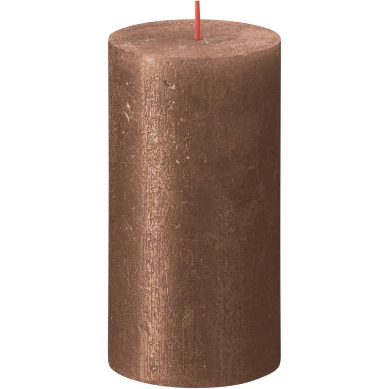 Bolsius Rustik-Kerze Shimmer 130/68 mm Kupfer von Bolsius