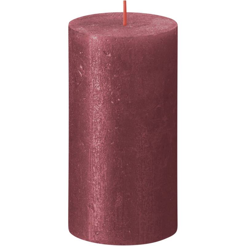 Bolsius Rustik-Kerze Shimmer 130/68 mm Rot von Bolsius
