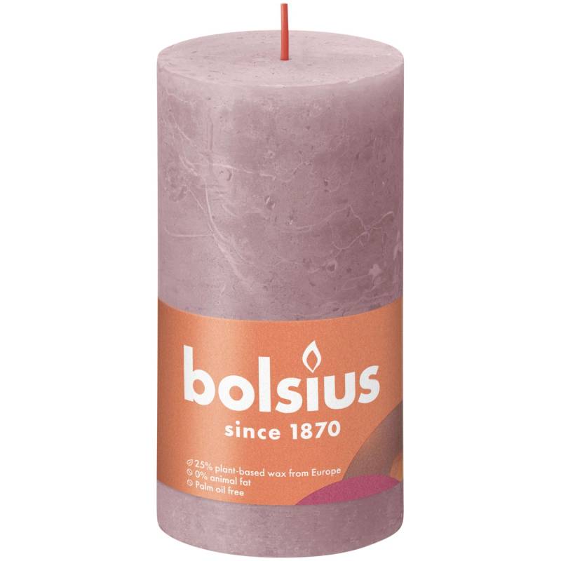 Bolsius Rustik-Kerze Shine 130/68 mm Eschenrose von Bolsius