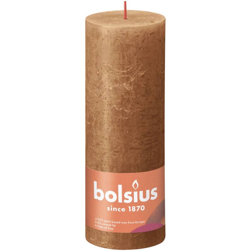 Bolsius Rustik-Kerze Shine 190/68 mm Gewürzbraun von Bolsius