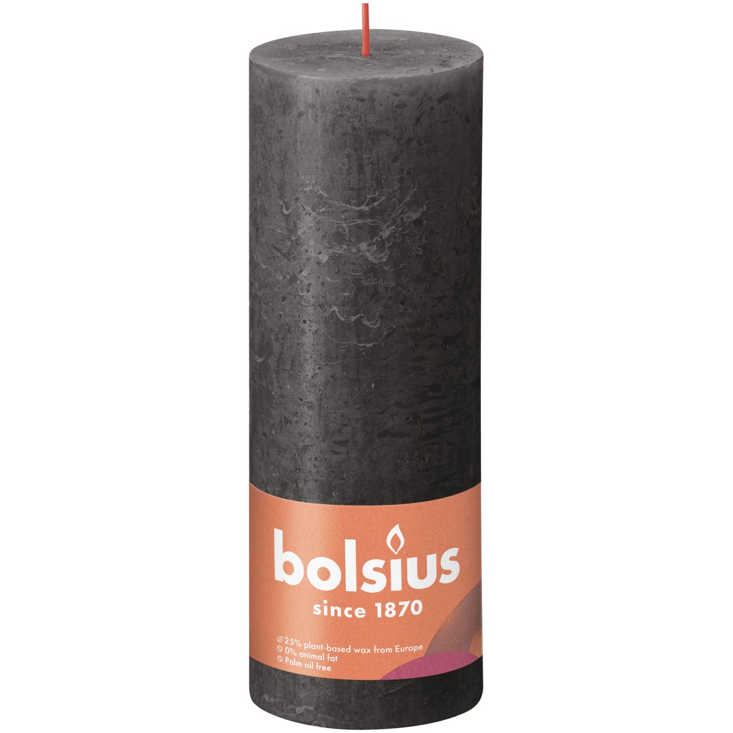 Bolsius Rustik-Kerze Shine 190/68 mm Stürmisches Grau von Bolsius