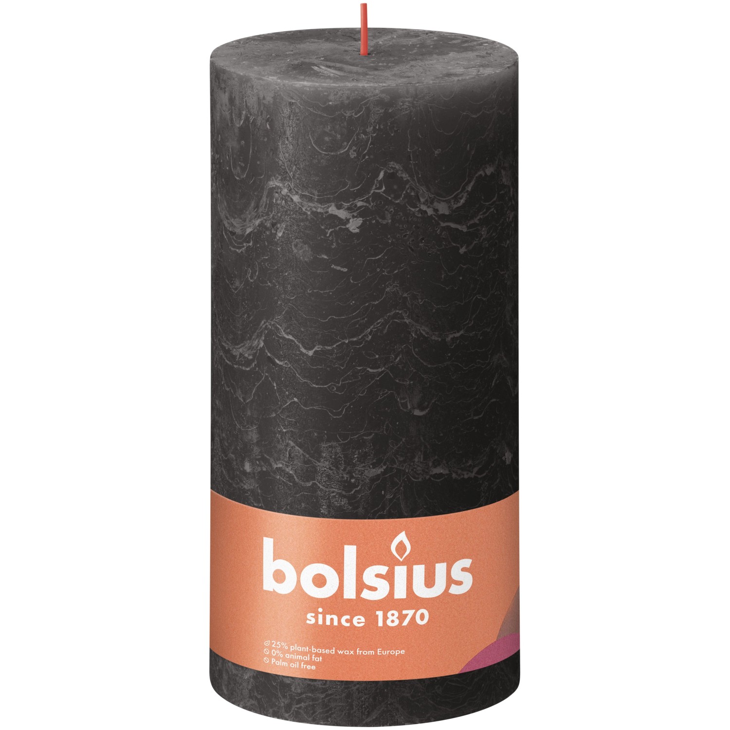 Bolsius Rustik-Kerze Shine 200/100 mm Stürmisches Grau von Bolsius