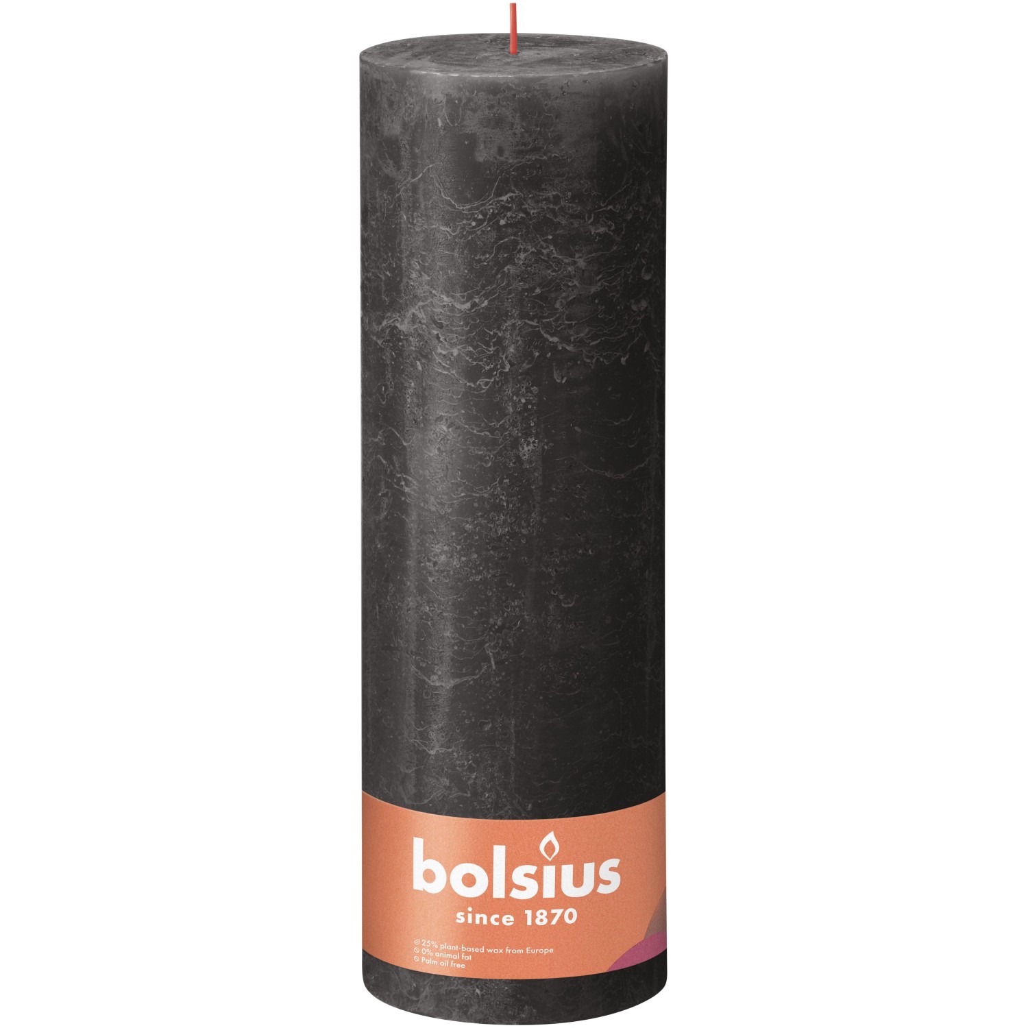 Bolsius Rustik-Kerze Shine 300/100 mm Stürmisches Grau von Bolsius