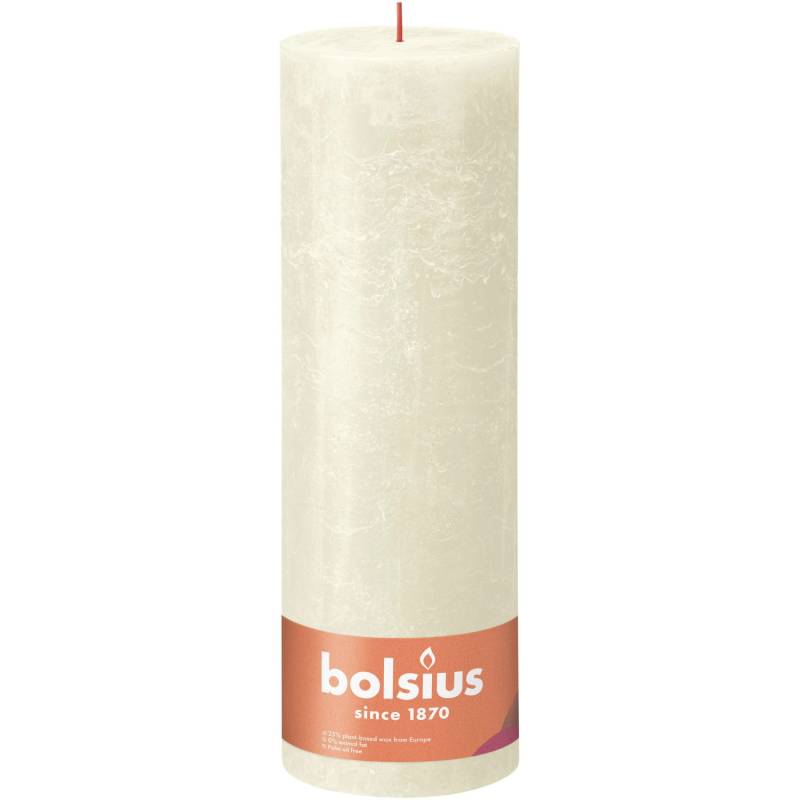 Bolsius Rustik-Kerze Shine 300/100 mm Weiche Perle von Bolsius