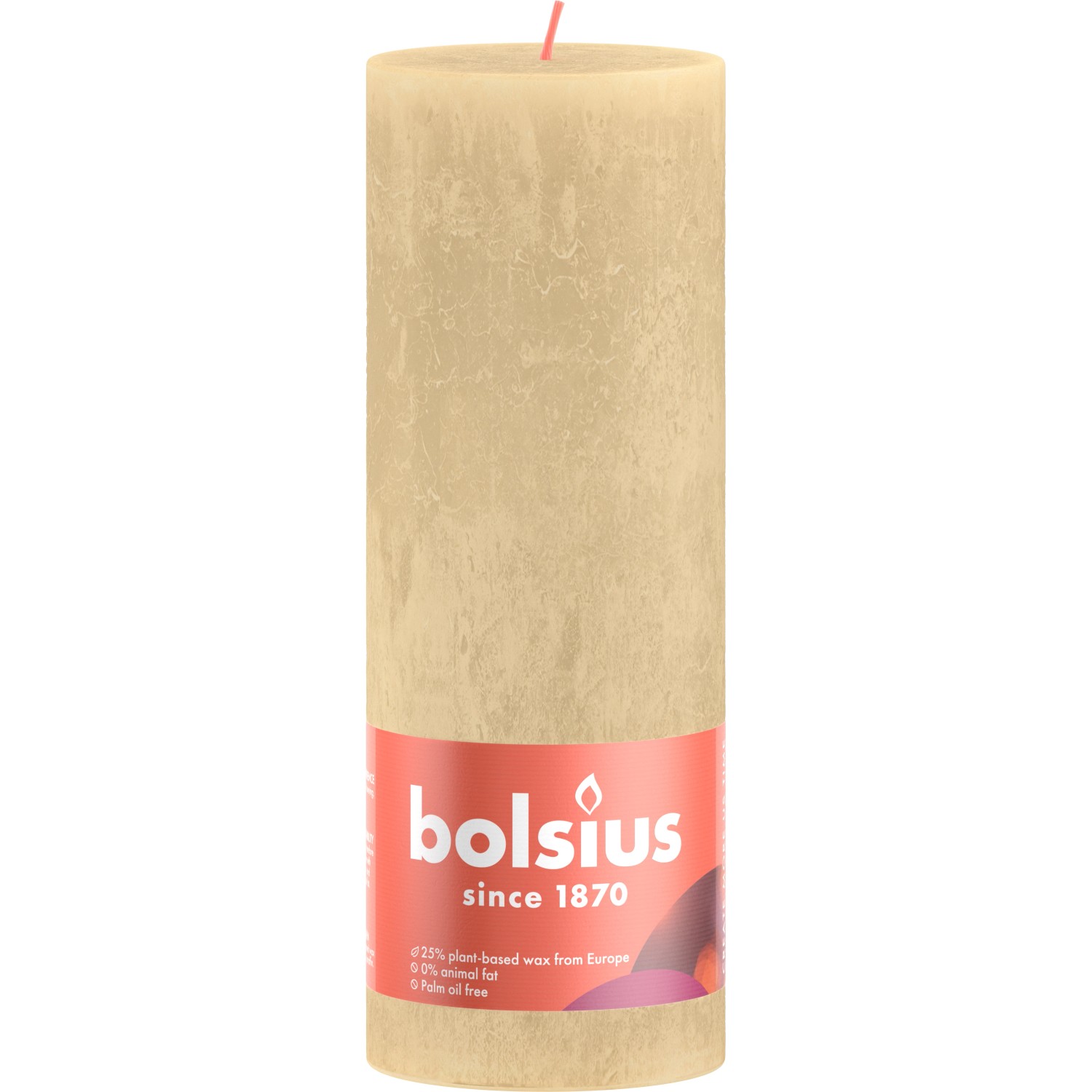 Bolsius Rustik-Kerze Shine Winter Edition Ø 6,8 cm x 19 cm Haferbeige von Bolsius