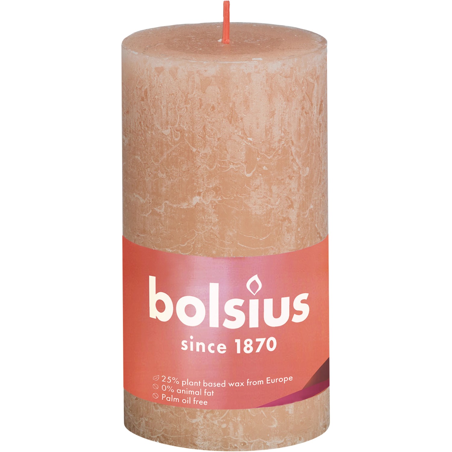 Bolsius Rustik-Kerze Shine XXL Ø 10 cm x 20 cm Nebliges Rosa von Bolsius