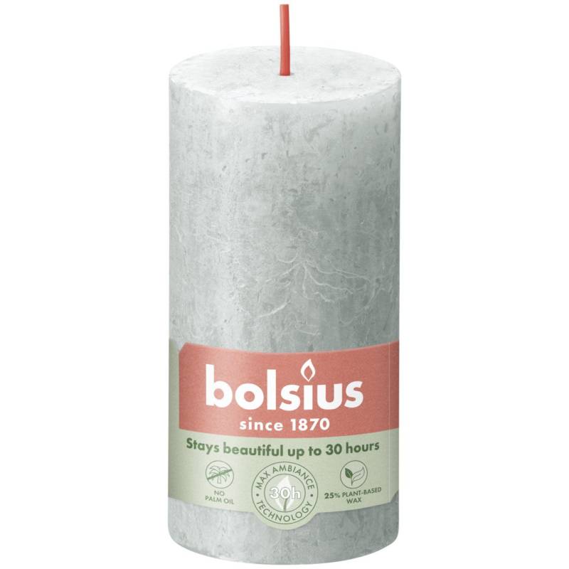 Bolsius Rustik Stumpenkerze 100/50 mm Jade Grün von Bolsius