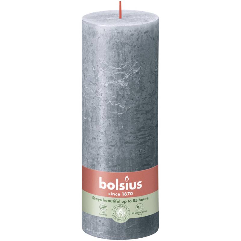 Bolsius Rustik Stumpenkerze 190/68 mm Schieferblau von Bolsius