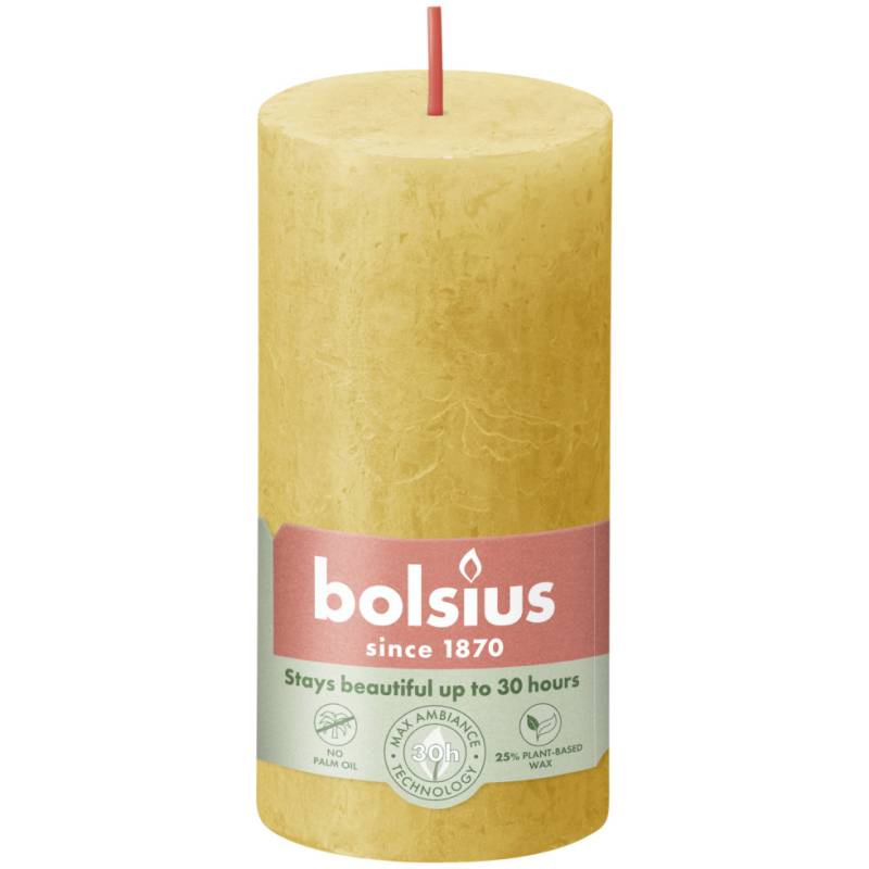 Bolsius Rustik Stumpenkerze honigwabengelb, Höhe: 10 cm, Ø 5 cm von Bolsius