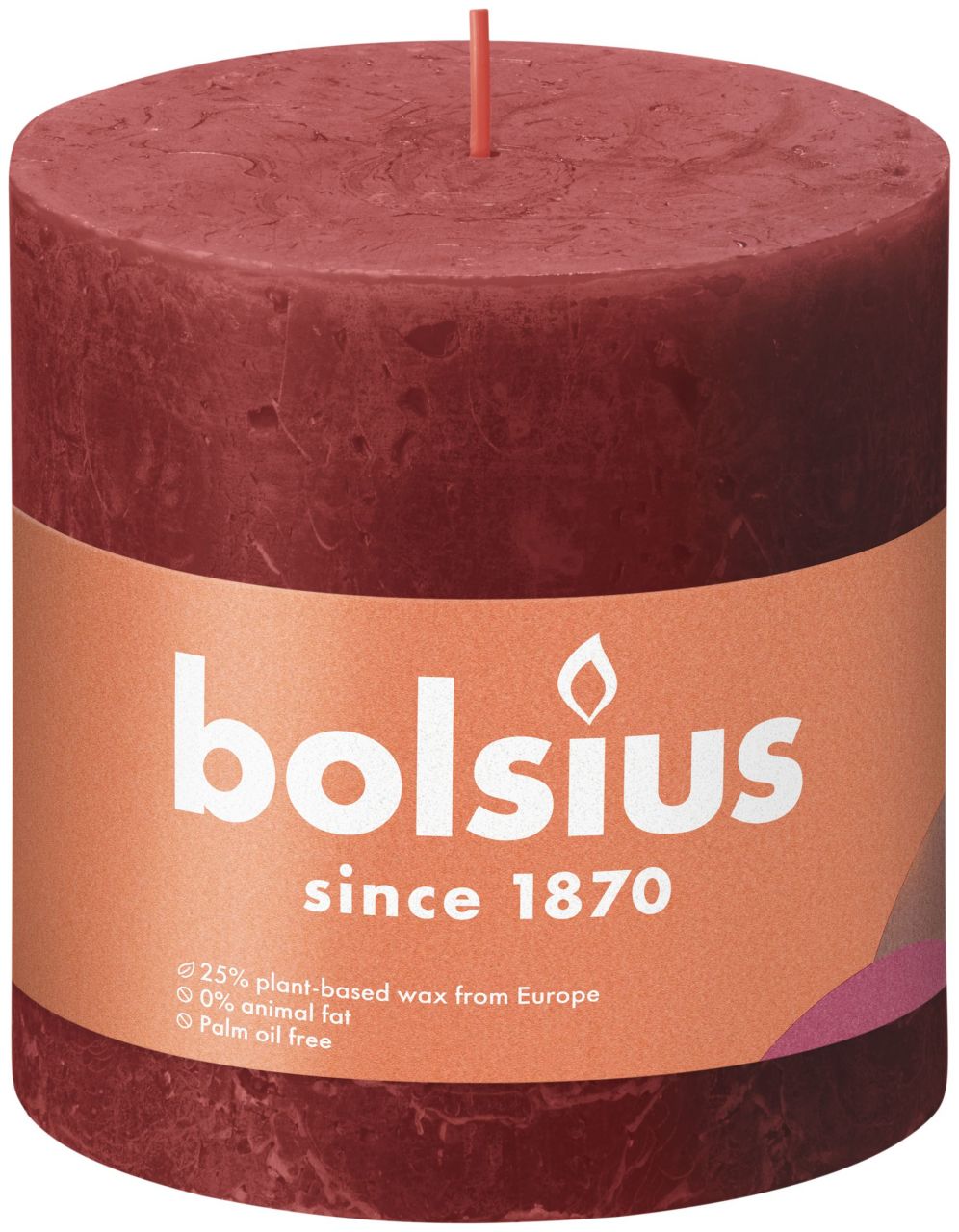 Bolsius Rustik Stumpenkerze zartes rot, Höhe: 10 cm, Ø 10 cm Bolsius Rustik Stumpenkerze zartes rot, Höhe: 10 cm, Ø 10 cm von Bolsius