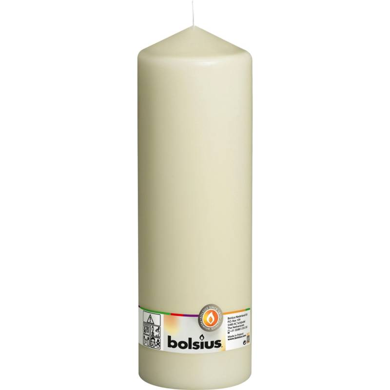 Bolsius Stumpenkerze Elfenbein, 30 cm, Brenndauer bis zu 175 Std. von Bolsius