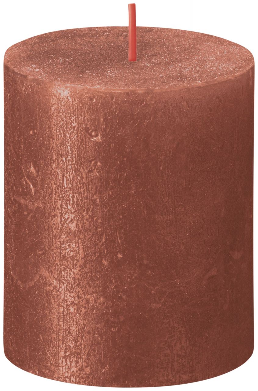 Bolsius Stumpenkerze Rustik Shimmer Bernstein 8 cm von Bolsius