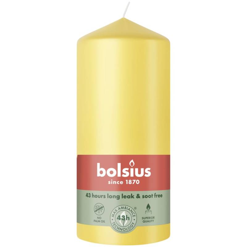 Bolsius Stumpenkerze sonnengelb 13 cm Ø 6,8 cm von Bolsius
