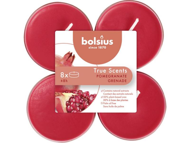 Bolsius Teelicht Bolsius Duftteelichter Maxi Granatapfel, Höhe 1,17 von Bolsius