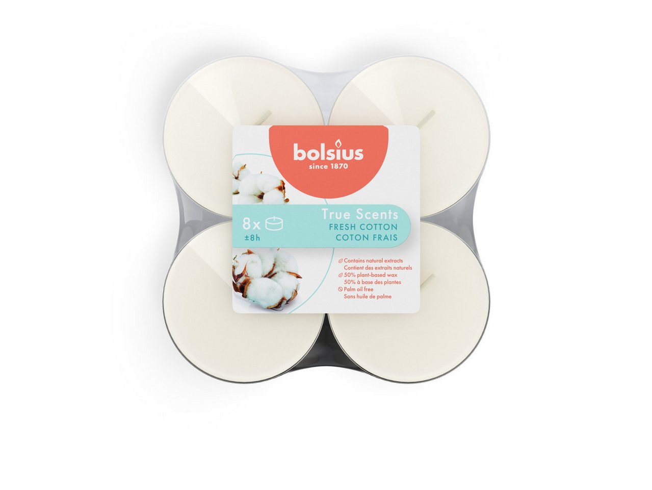 Bolsius Teelicht Bolsius Maxi-Lichte 8 Stunden 8er Pack True Scents von Bolsius