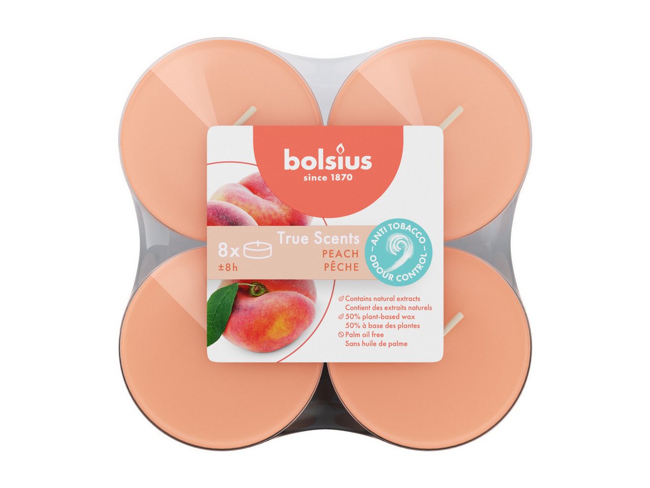 Bolsius Teelicht Bolsius Maxi-Lichte transparent 8 Stunden 8er Pack von Bolsius