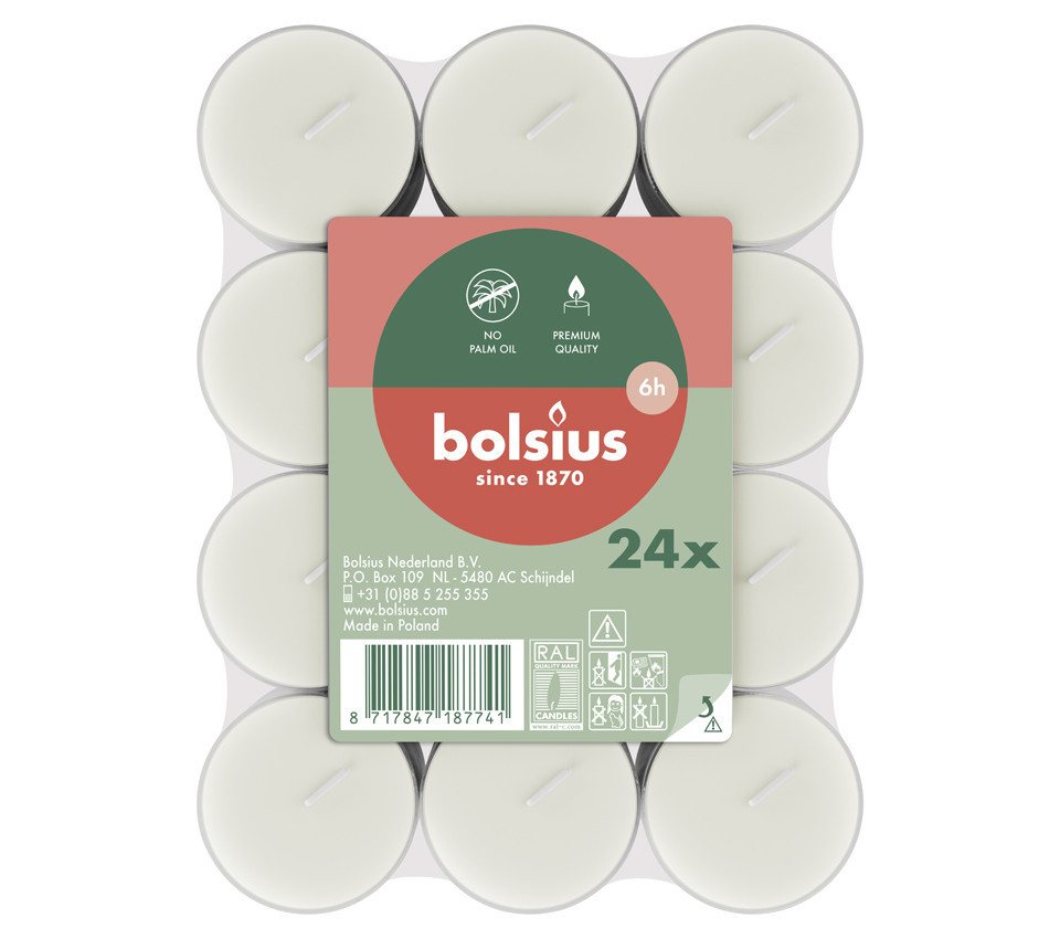 Bolsius Teelicht Bolsius Teelichte 24er Flatpack 6 Stunden von Bolsius