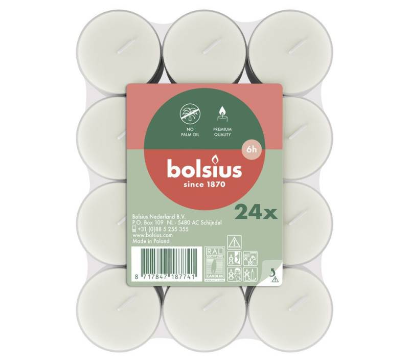 Bolsius Teelicht Bolsius Teelichte 24er Flatpack 6 Stunden von Bolsius