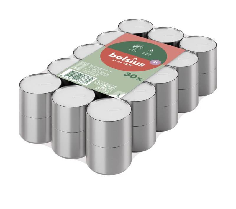 Bolsius Teelicht Bolsius Teelichter weiß 8h 30er Pack von Bolsius