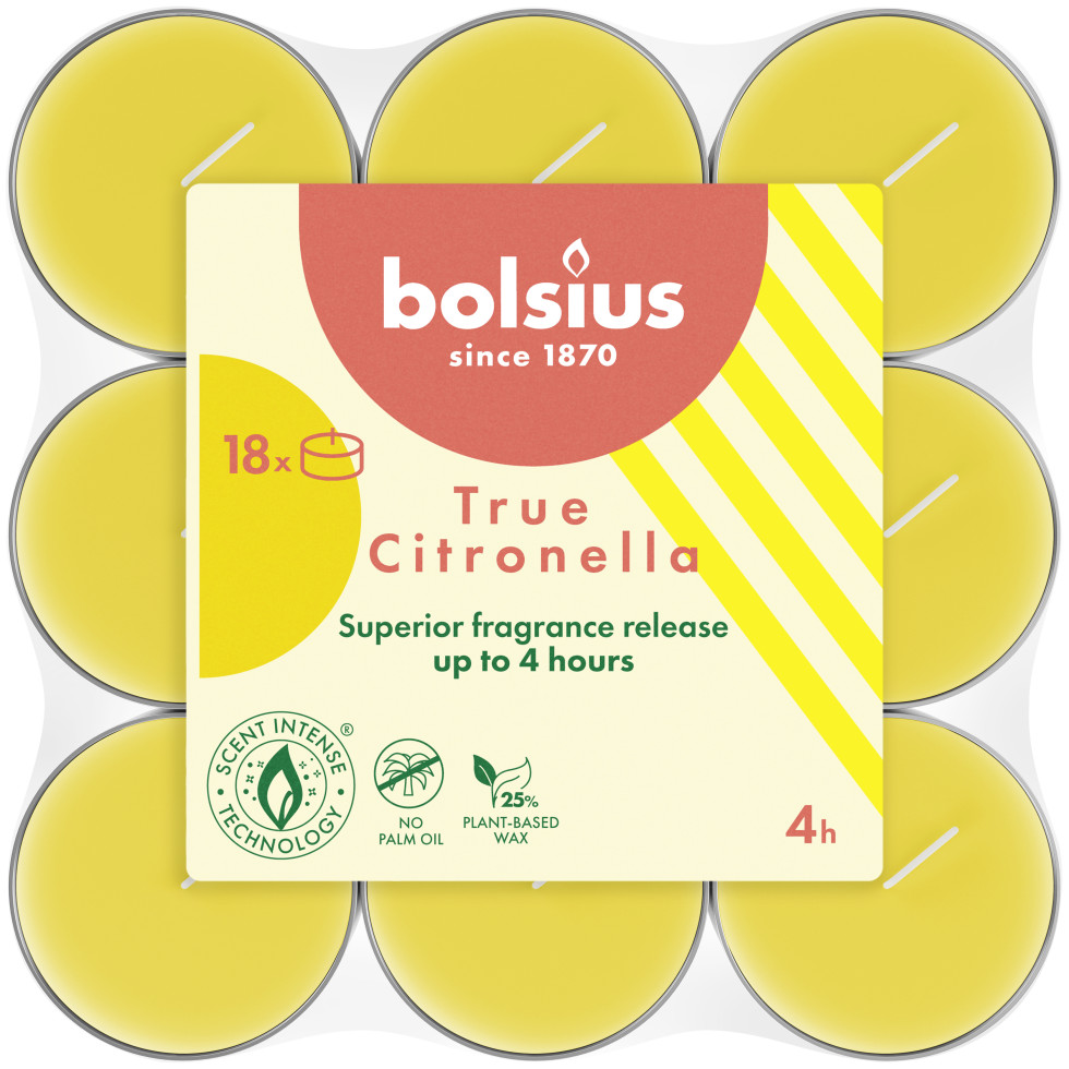 Bolsius Teelichte Citronella 18er Pack von Bolsius