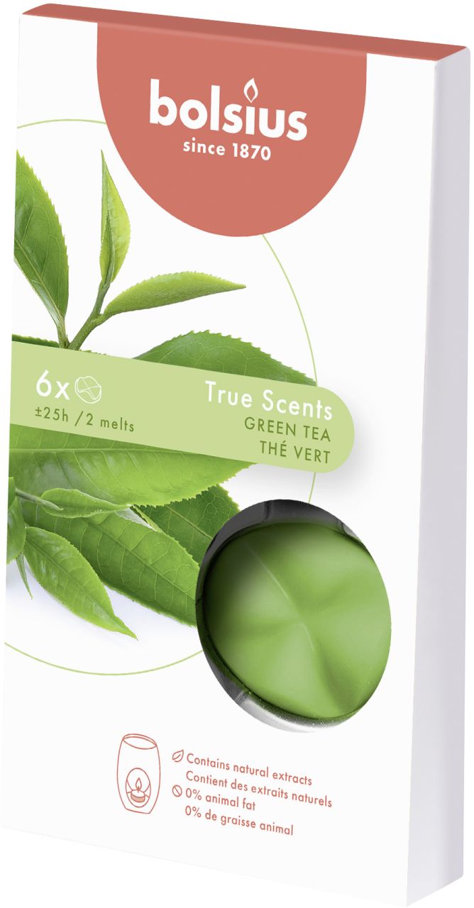 Bolsius True Scents - Wax Melts, Grüner Tee, 6er Pack von Bolsius