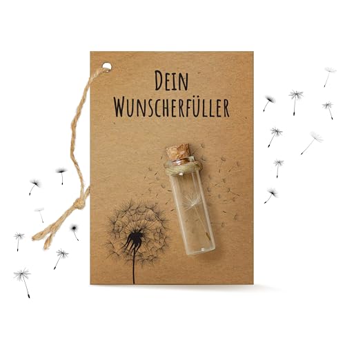 Bolson 20x kleiner Wunscherfüller - echtes Pusteblumenschirmchen im Glas - Wunschblume für deine Wünsche - handgefertigt in Deutschland - perfekte Geschenkidee für Geburtstag, Hochzeit, Abschluss von Bolson