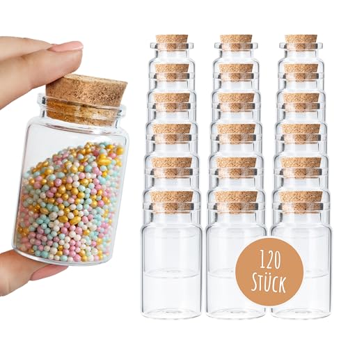 Bolson 60 Stück Reagenzglas mit Korken 90 ml - Kleine Glasflaschen mit Korken zum Befüllen - Korkengläser als Gastgeschenk, Hochzeitsdeko, Gewürzgläser, Aufbewahrung von Bolson