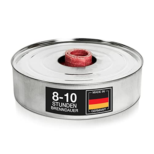 Bolson Flammschale (20 Stück) mit 8-10 Stunden Brenndauer - Outdoorkerze aus Wachs mit windstabilem Fackeldocht - in Deutschland hergestellte Flammdose f. Draußen - ideal zur Gartendeko & Party von Bolson