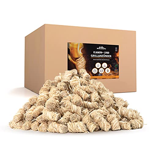 Bolson Grill- & Kaminanzünder (2,5 kg) aus Holzwolle & Wachs - Ökologische & FSC zertifizierte Anzündwolle - nach DIN hergestellte Holzwolle Anzünder - Grillanzünder Feueranzünder für Kamin & Ofen von Bolson