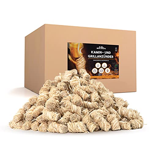 Bolson Grill- & Kaminanzünder (5 kg) aus Holzwolle & Wachs - Ökologische & FSC zertifizierte Anzündwolle - nach DIN hergestellte Holzwolle Anzünder - Grillanzünder Feueranzünder für Kamin & Ofen von Bolson