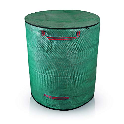 Bolson Profi Gartensack mit Deckel verschließbar - 272L Gartenabfallsack mit verstärktem Boden & Kantenschutz - Selbststehender & faltbarer Laubsack mit 4 stabilen Griffen - Für Gartenabfall & Laub von Bolson