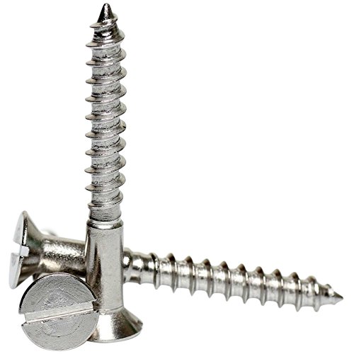 A2 Edelstahl Schlitz flach mit Senkkopf Holzschrauben DIN 97 4 x 35/Nr. 8 x 1 3/20,3 cm von Bolt Base
