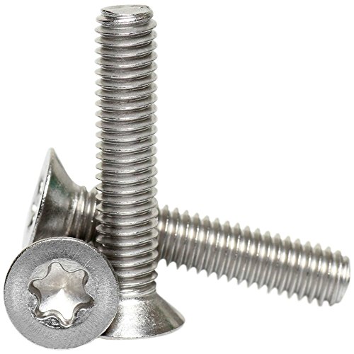 A2 Edelstahl Torx Senkkopf Maschinenschrauben Sechs Lobe Drive TX25 DIN 965 M5 x 6-2 Stück von Bolt Base