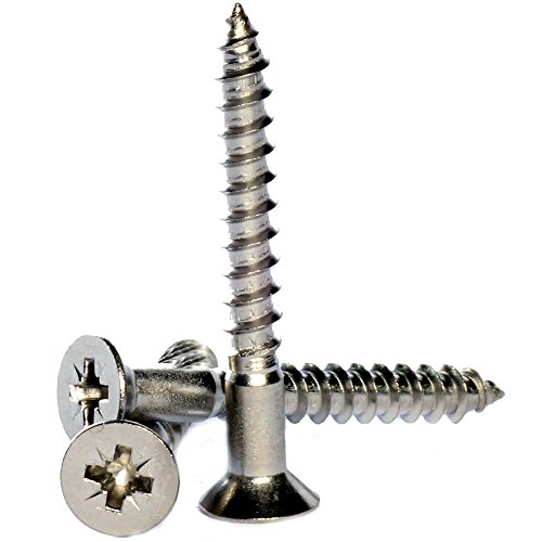 Bolt Base - Senk-Holzschraube mit Pozidriv-Kreuzschlitz - Nr. 4 x 1/2" (3 x 12) - A2 Edelstahl - DIN 7997-30 Stück von Bolt Base