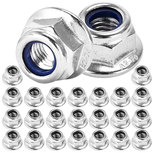 Bolt Dropper A2-70 M8 Muttern Edelstahl DIN 6926 - Selbstsichernde Sechskantmuttern mit Flansch - Nyloneinsatz Sicherungsmutter - Perfekt für eine sichere Verbindung - 25 Stück von Bolt Dropper